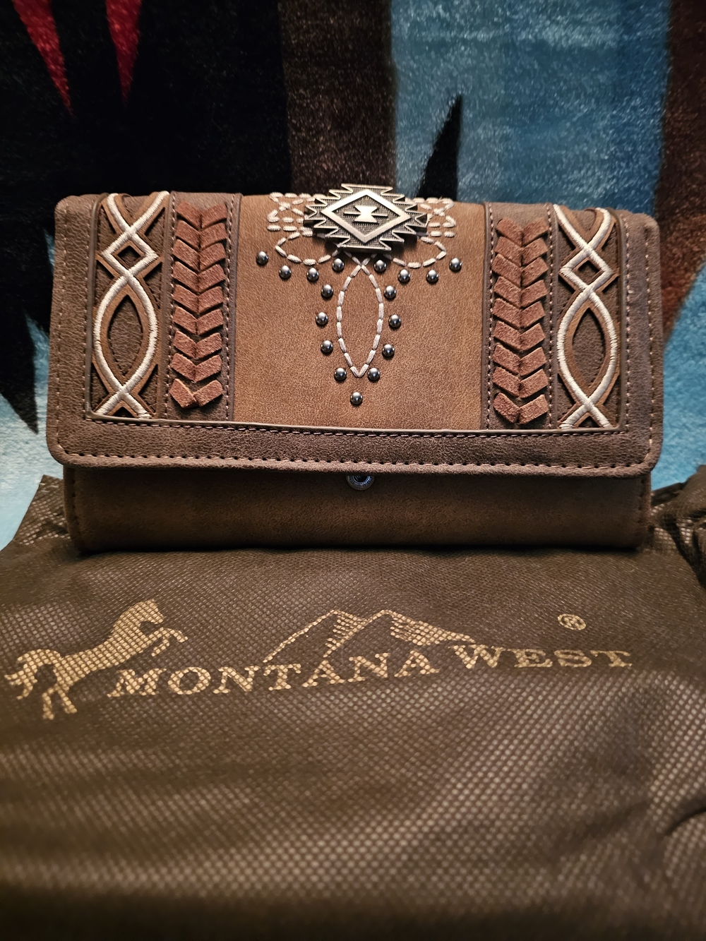 Montana West Brown Embellished Women's Wallet